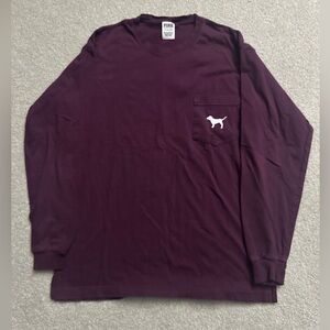 PINK Victoria's Secret Women’s Shirt - Long Sleeve - Size S - Color: Maroon